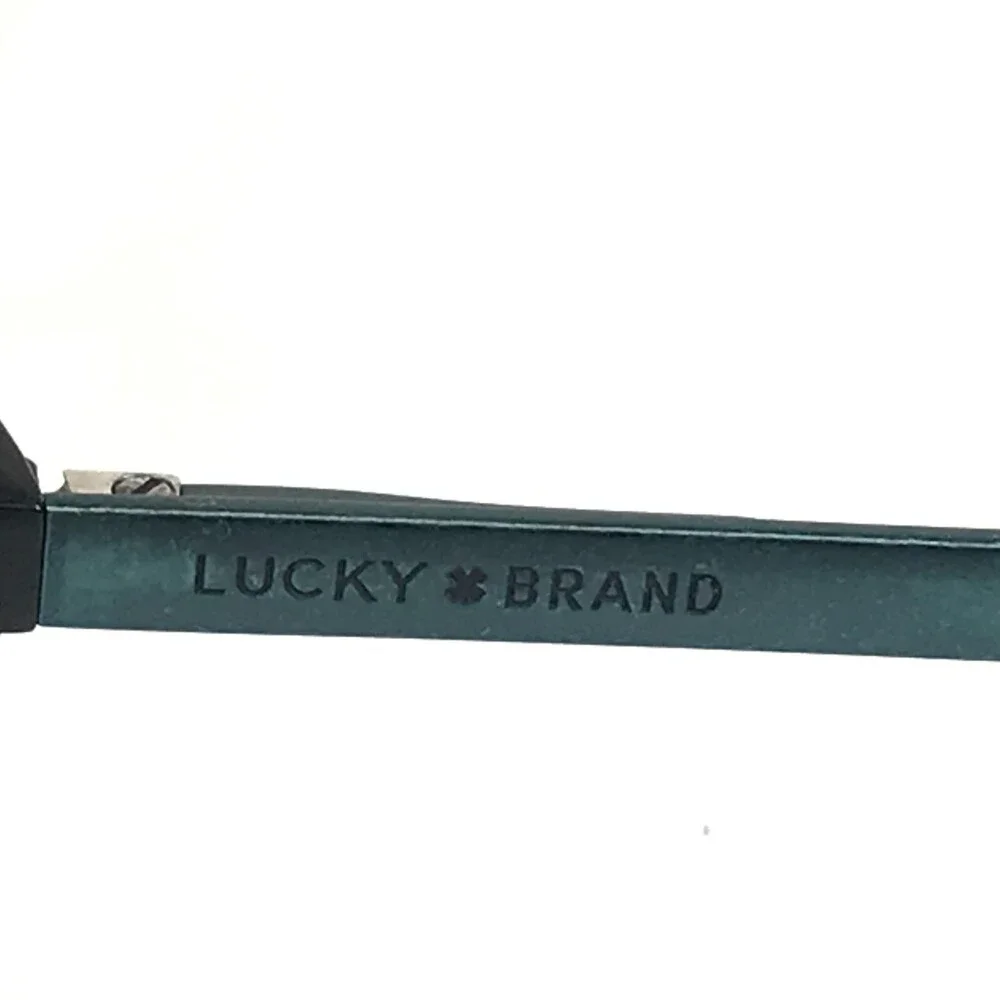 Lucky Brand Eyeglasses Frames D221 BLACK Green Cat Eye Full Rim 52-17-140